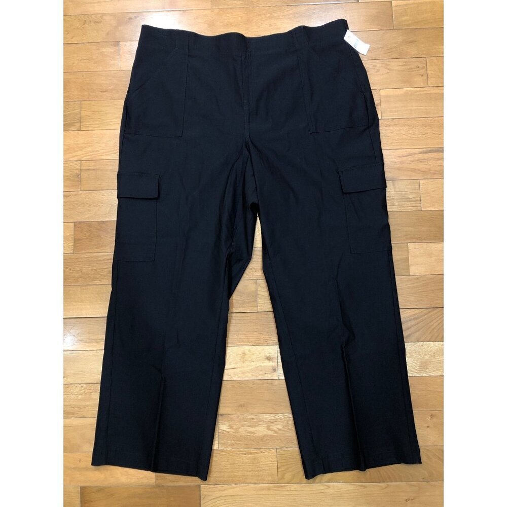 NWT Lane Bryant Mid Rise Straight Leg Pull On Stretch Comfort Black Pant Size 24